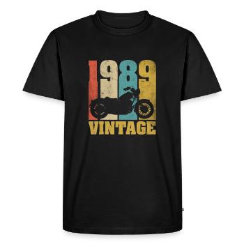 1989 Né anniversaire motard moto cadeau - T-shirt Premium bio Homme - noir - Devant - Nico (187cm)