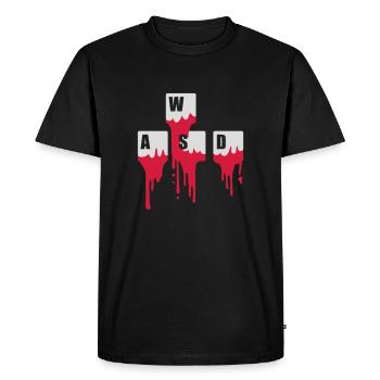 Computer Keyboard Keys WASD - Men's Premium Organic T-Shirt - black - Front - Nico (187cm)