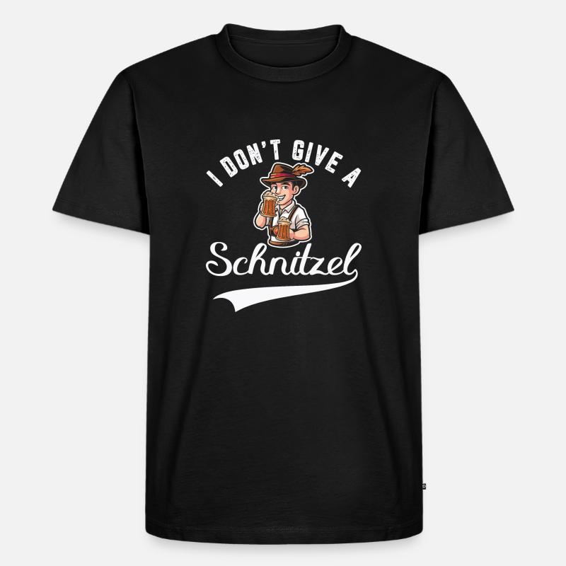 I don`t give a Schnitzel - Männer Premium Bio T-Shirt - Schwarz