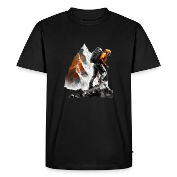 Le grimpeur - T-shirt Premium bio Homme - noir - Devant - Nico (187cm)