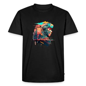 Vision d’avenir de la science-fiction dans la dystopie - T-shirt Premium bio Homme - noir - Devant - Nico (187cm)