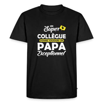 super collègue donne papa exceptionnel - T-shirt Premium bio Homme - noir - Devant - Nico (187cm)