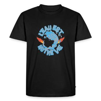 L'eau est notre vie - T-shirt Premium bio Homme - noir - Devant - Nico (187cm)