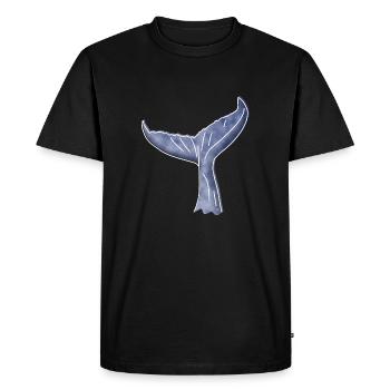 "Whale Fin", Boho Line Art Design, Series "Ocean" - Men's Premium Organic T-Shirt - black - Front - Nico (187cm)