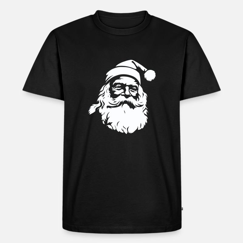 Fröhlicher Weihnachtsmann - Männer Premium Bio T-Shirt - Schwarz