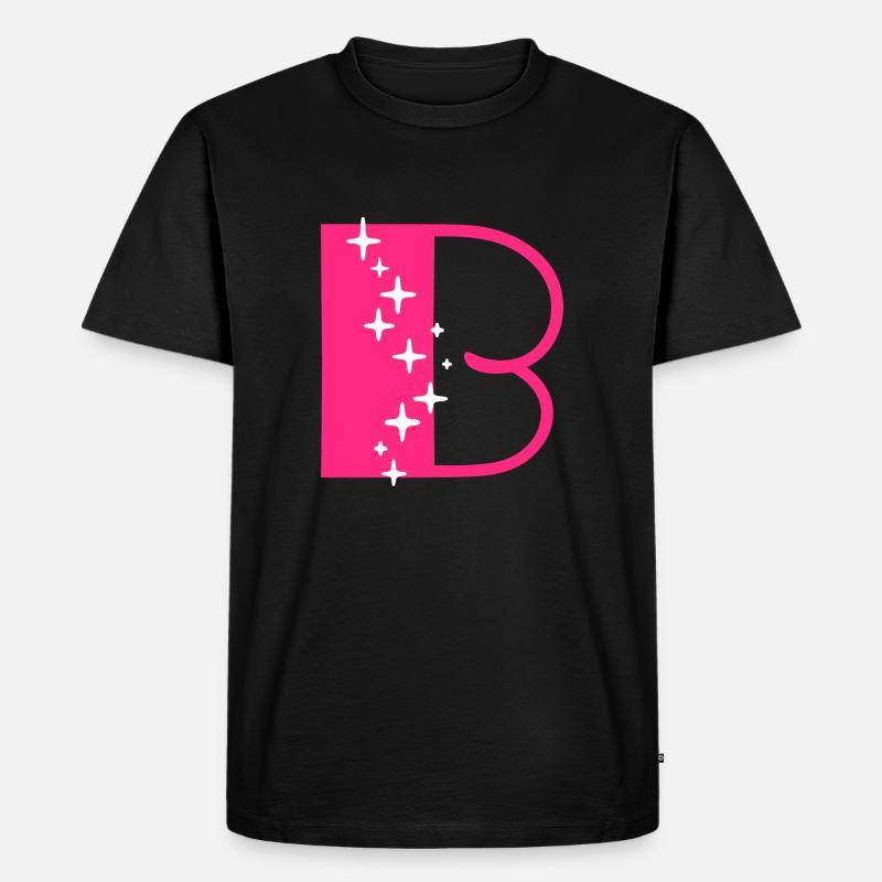Buchstabe B Glitzer - Männer Premium Bio T-Shirt - Schwarz