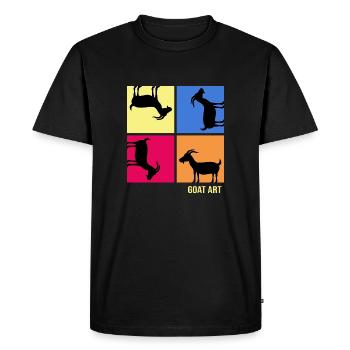 Chèvre « popart-chèvre » barbiche - T-shirt Premium bio Homme - noir - Devant - Nico (187cm)
