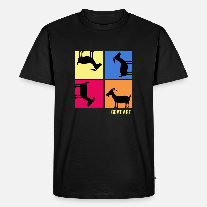 Ziege "popart-goat" ziegenbock ziegenbart - Männer Premium Bio T-Shirt - Schwarz