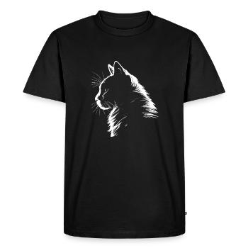 Chat, Motif De Chat - T-shirt Premium bio Homme - noir - Devant - Nico (187cm)