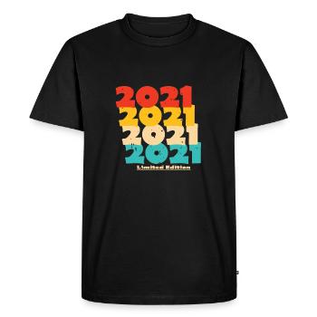 2021 : Edition Limitée - 3e anniversaire - T-shirt Premium bio Homme - noir - Devant - Nico (187cm)