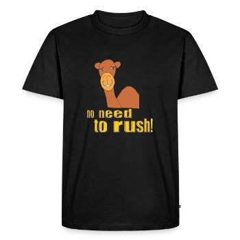 camel no need to rush - Men's Premium Organic T-Shirt - black - Front - Nico (187cm)