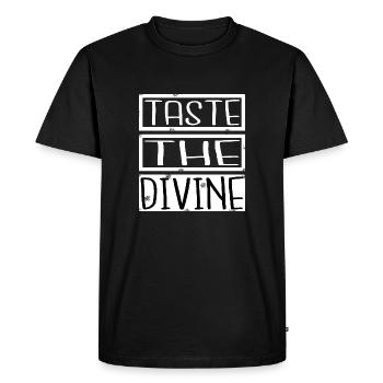 Déclaration cadeau Foodie Bliss Repas heureux - T-shirt Premium bio Homme - noir - Devant - Nico (187cm)