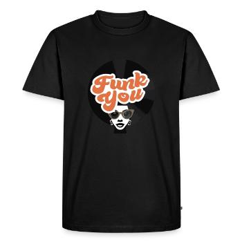 Funk You - Retro Vibes with Attitude - Men's Premium Organic T-Shirt - black - Front - Nico (187cm)