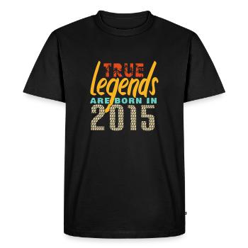 Les vrais légendes sont nés en 2015. Année 2025. - T-shirt Premium bio Homme - noir - Devant - Nico (187cm)