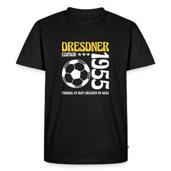Dresden Birthday 1955 Football Gift - Men's Premium Organic T-Shirt - black - Front - Nico (187cm)