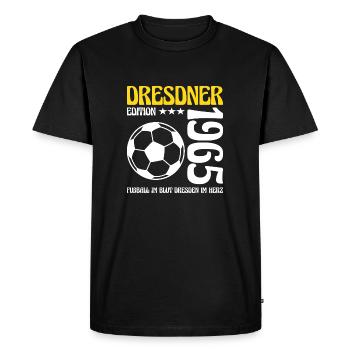 Dresden Birthday 1965 Football Gift - Men's Premium Organic T-Shirt - black - Front - Nico (187cm)
