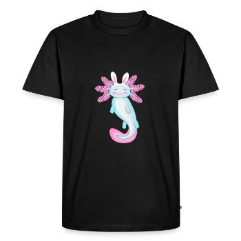 Axolotl de Pâques avec oreilles de lapin - T-shirt Premium bio Homme - noir - Devant - Nico (187cm)