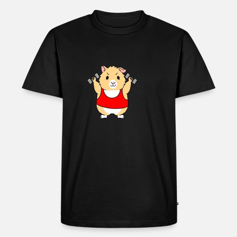 Cobaye avec haltères - T-shirt Premium bio Homme - noir