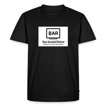 Logo du juge BAR - T-shirt Premium bio Homme - noir - Devant - Nico (187cm)