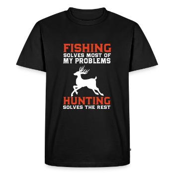 Chasse au chasseur - T-shirt Premium bio Homme - noir - Devant - Nico (187cm)