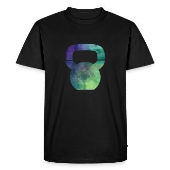 Kettlebell - Watercolor - Men's Premium Organic T-Shirt - black - Front - Nico (187cm)