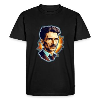 Nikola Tesla - T-shirt Premium bio Homme - noir - Devant - Nico (187cm)