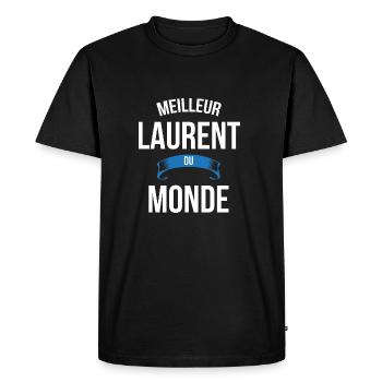 Meilleur Laurent du monde homme - T-shirt Premium bio Homme - noir - Devant - Nico (187cm)