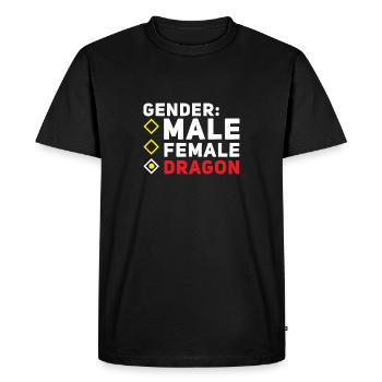 Fierté non binaire mâle dragon femelle pour LGBTQ - T-shirt Premium bio Homme - noir - Devant - Nico (187cm)