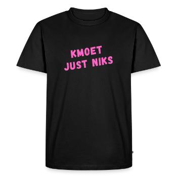 Kmoet just niks, chemises en dialecte anversois - T-shirt Premium bio Homme - noir - Devant - Nico (187cm)