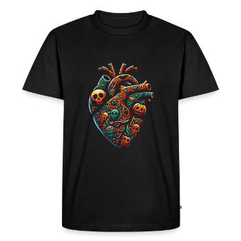 Coeur décoratif coloré - T-shirt Premium bio Homme - noir - Devant - Nico (187cm)