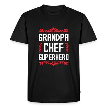Grand-père chef super-héros - T-shirt Premium bio Homme - noir - Devant - Nico (187cm)