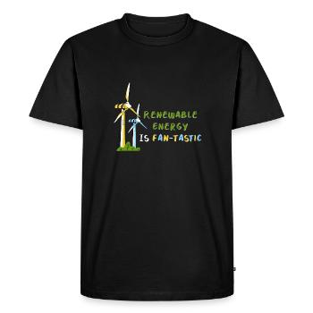 Wind turbine climate protection Energy transition Environmental protection - Men's Premium Organic T-Shirt - black - Front - Nico (187cm)