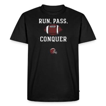 Courir, passer, conquérir - Football - T-shirt Premium bio Homme - noir - Devant - Nico (187cm)