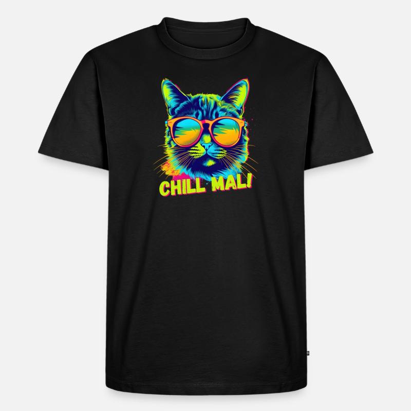 Chill mal Katze - Männer Premium Bio T-Shirt - Schwarz