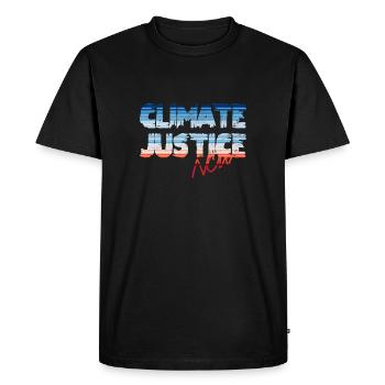 Justice climatique maintenant - T-shirt Premium bio Homme - noir - Devant - Nico (187cm)