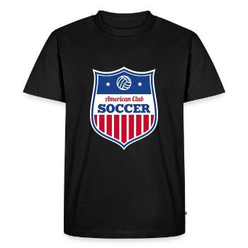 American Club Soccer rétro Fussball Logo - T-shirt Premium bio Homme - noir - Devant - Nico (187cm)