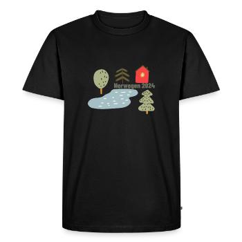 Norvège 2024 - T-shirt Premium bio Homme - noir - Devant - Nico (187cm)