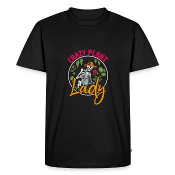 Crazy Plant Lady Garden Farmer Gardening - Men's Premium Organic T-Shirt - black - Front - Nico (187cm)
