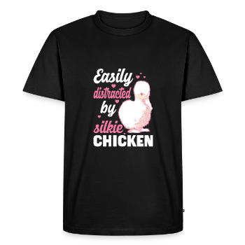 Silkie Poulet Drôle De Ferme Amoureux Des Animaux - T-shirt Premium bio Homme - noir - Devant - Nico (187cm)