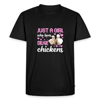 Silkie Poulet Drôle De Ferme Amoureux Des Animaux - T-shirt Premium bio Homme - noir - Devant - Nico (187cm)