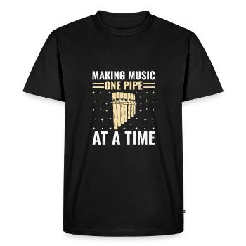 Joueur de flûte de Pan fanfare flûtiste musique I - T-shirt Premium bio Homme - noir - Devant - Nico (187cm)