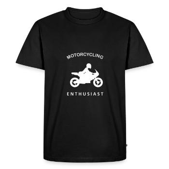 Passionné de motoCyclisme Motard - T-shirt Premium bio Homme - noir - Devant - Nico (187cm)