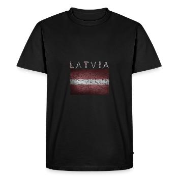 Latvia Latvia Riga Flag - Men's Premium Organic T-Shirt - black - Front - Nico (187cm)