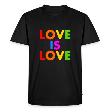 Love is love - Men's Premium Organic T-Shirt - black - Front - Nico (187cm)