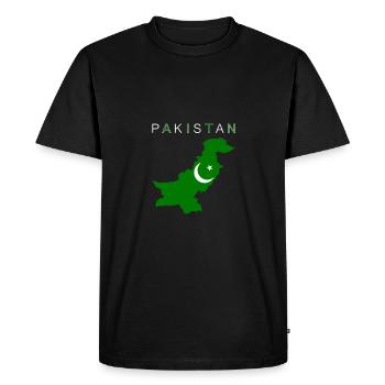Pakistan Map Flag - Men's Premium Organic T-Shirt - black - Front - Nico (187cm)