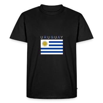 Drapeau de l’Uruguay Montevideo - T-shirt Premium bio Homme - noir - Devant - Nico (187cm)