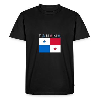 Panama Flag - Men's Premium Organic T-Shirt - black - Front - Nico (187cm)