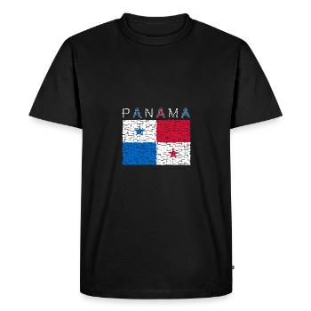Panama Flag - Men's Premium Organic T-Shirt - black - Front - Nico (187cm)
