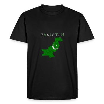 Carte du Pakistan Drapeau - T-shirt Premium bio Homme - noir - Devant - Nico (187cm)