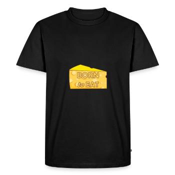 Born to eat cheese Funny - Men's Premium Organic T-Shirt - black - Front - Nico (187cm)